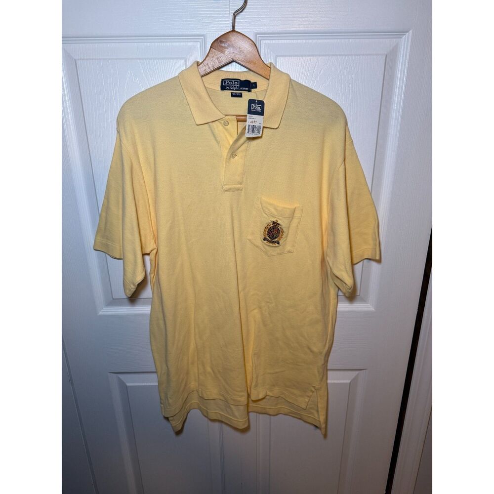 Polo Ralph Lauren Men's Yellow Short Sleeve Cotton Polo Shirt Size L NWT
